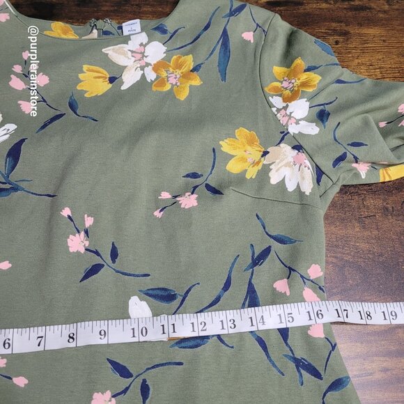 Old Navy Floral Sheath Dress L P Olive Gardencore Countrycore Fairycore Boho - Picture 8 of 12
